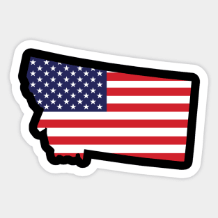 Montana State Shape Flag Background Sticker